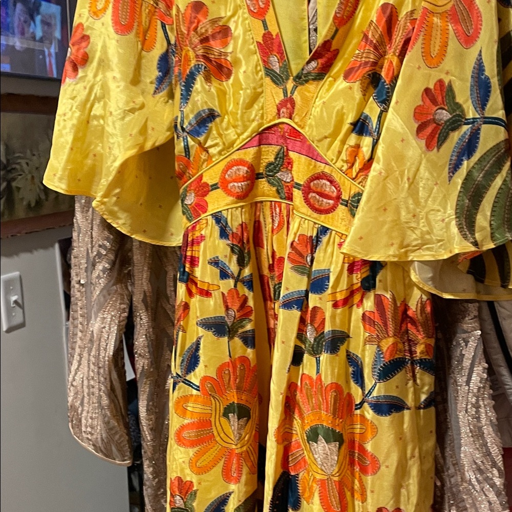 Free People Yellow Floral Maxi Dress
